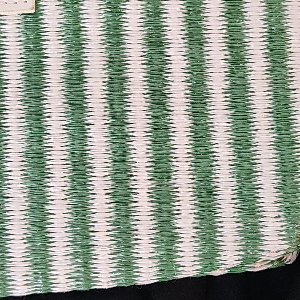 Mario Badescu Green and White Poly Striped Fully Lined Italian Design Makeup Bag - Picture 6 of 16